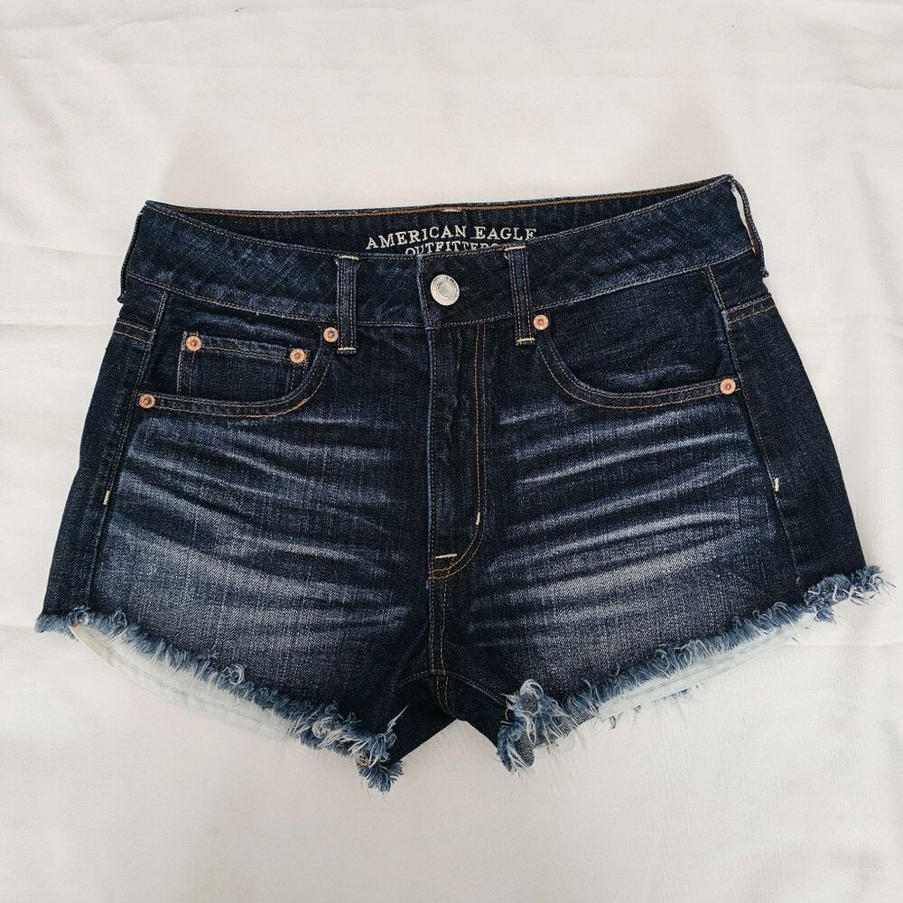 American Eagle Outfitters Women's Indigo High Rise Festival Denim Shorts Size 6 - Picture 4 of 12